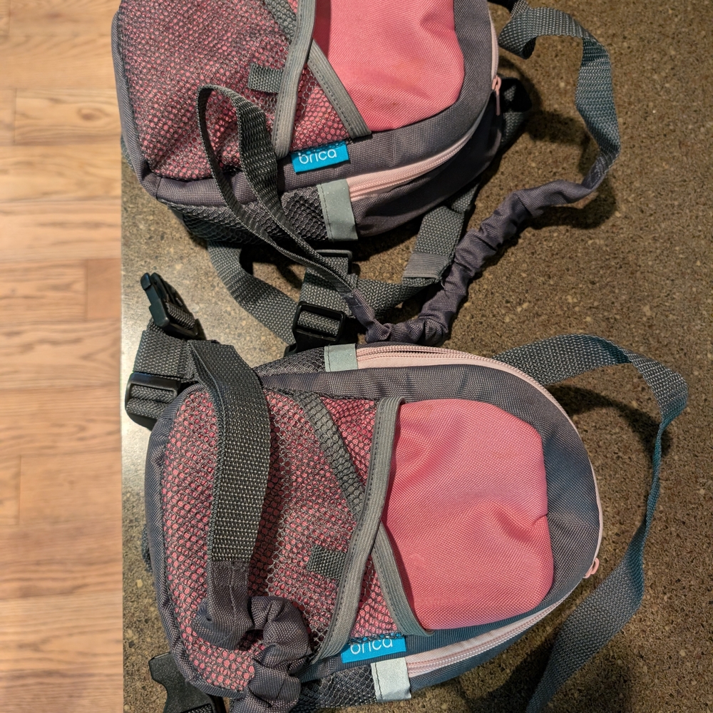 Orca Pink and Gray Dog Saddle Bags